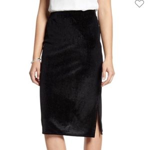 NWOT Halogen Velvet Stripe Pencil Skirt